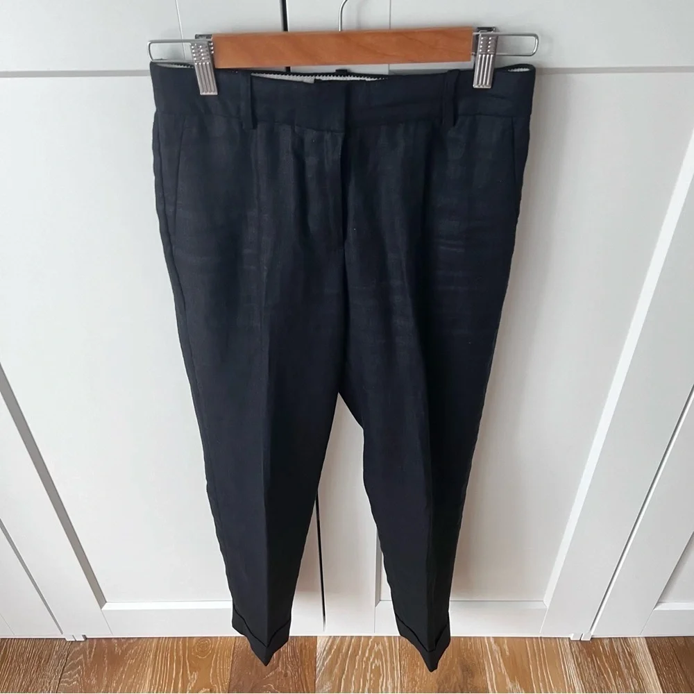 J.Crew Rhodes Pants in Black Linen sz.0P